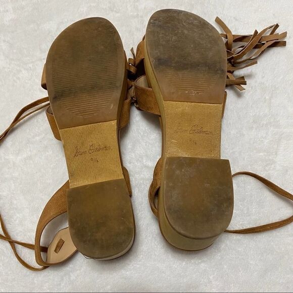 Sam Edelman Brown Wrap Me Heels Sandals Tassels Jenna - Picture 8 of 11